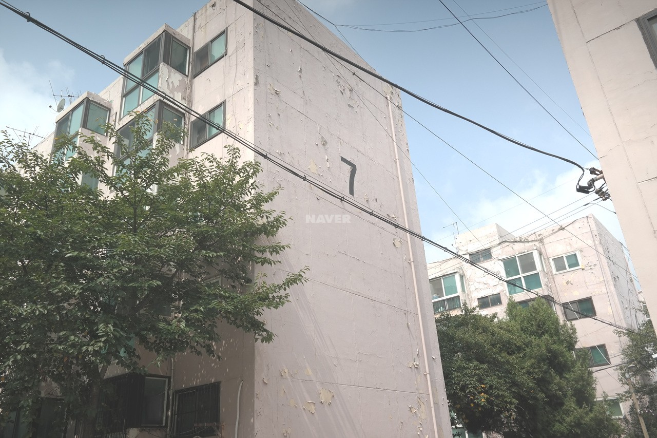 Building entrance with signage