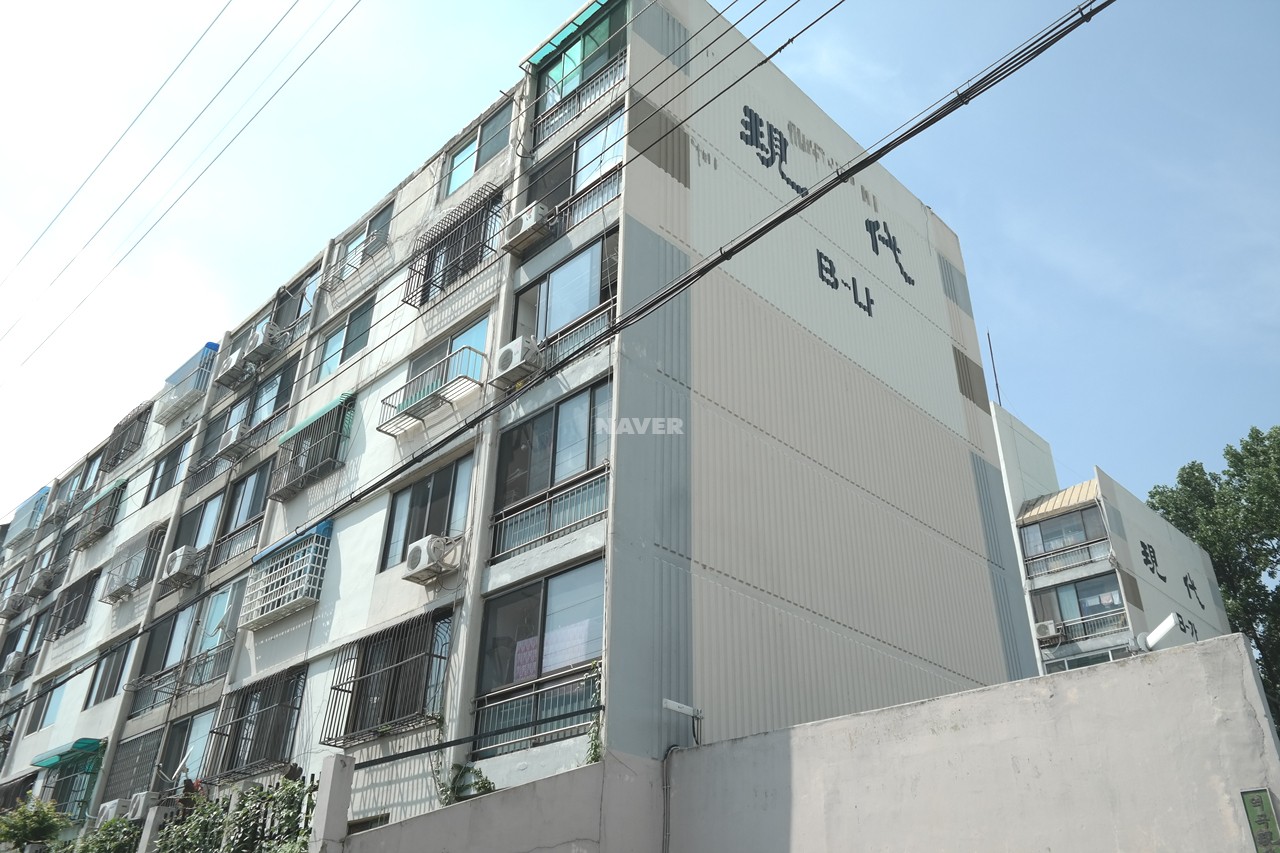 Building entrance with signage