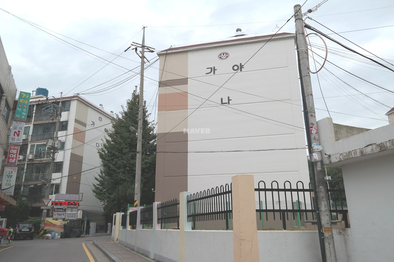 Building entrance with signage