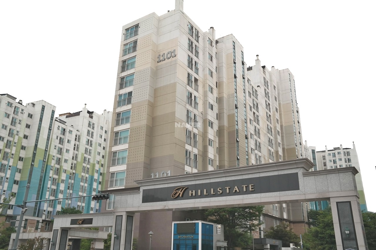 Building entrance with signage