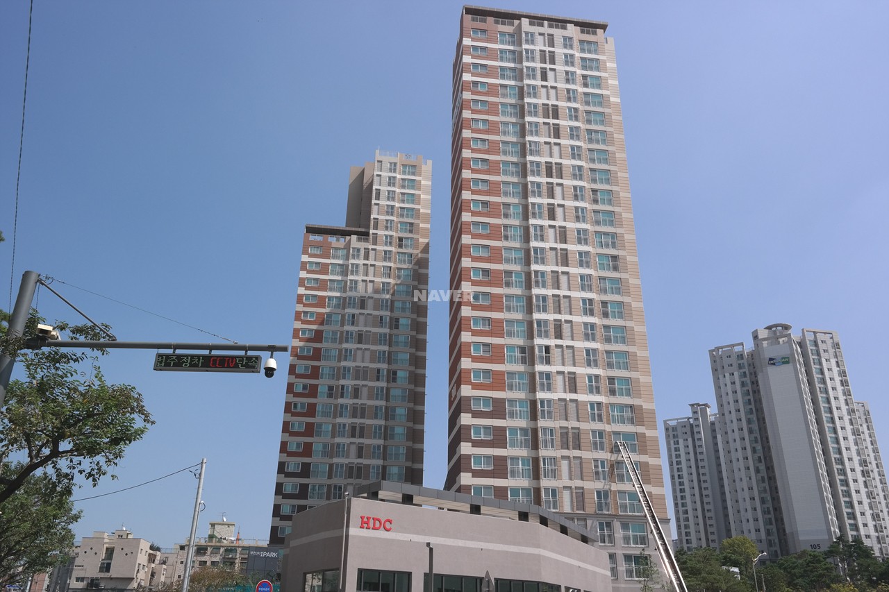 Building entrance with signage