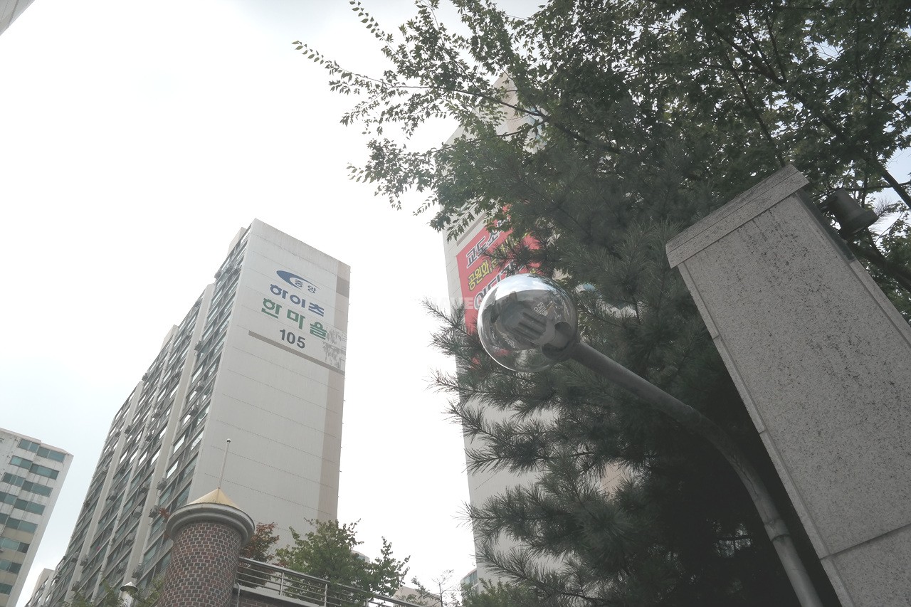 Building entrance with signage