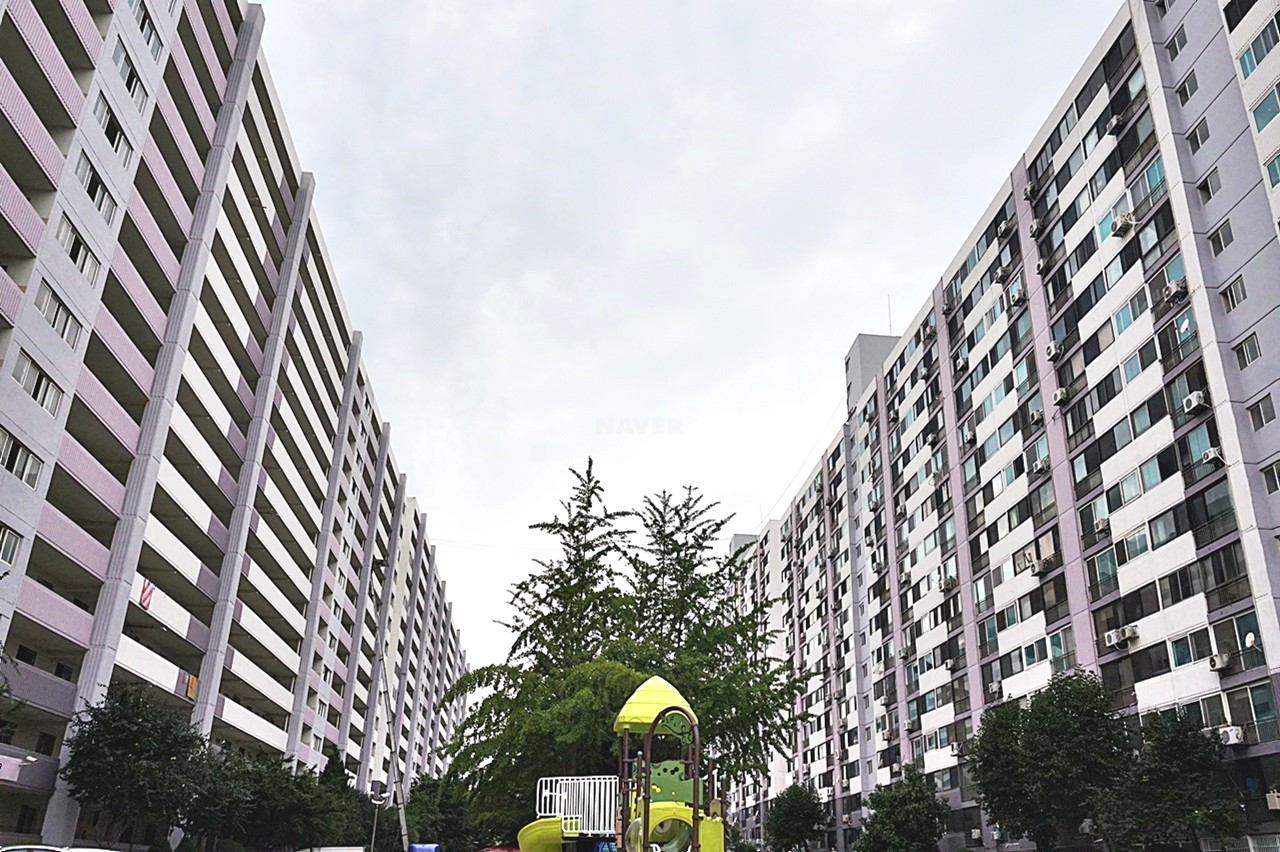 Building entrance with signage