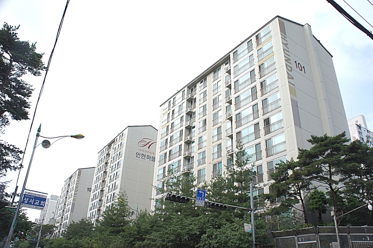 Building entrance with signage