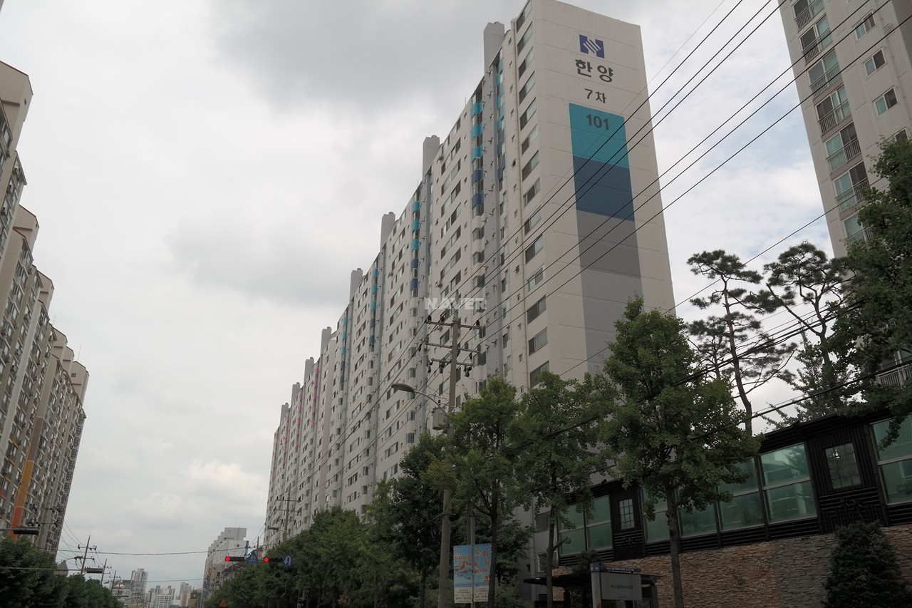 Building entrance with signage