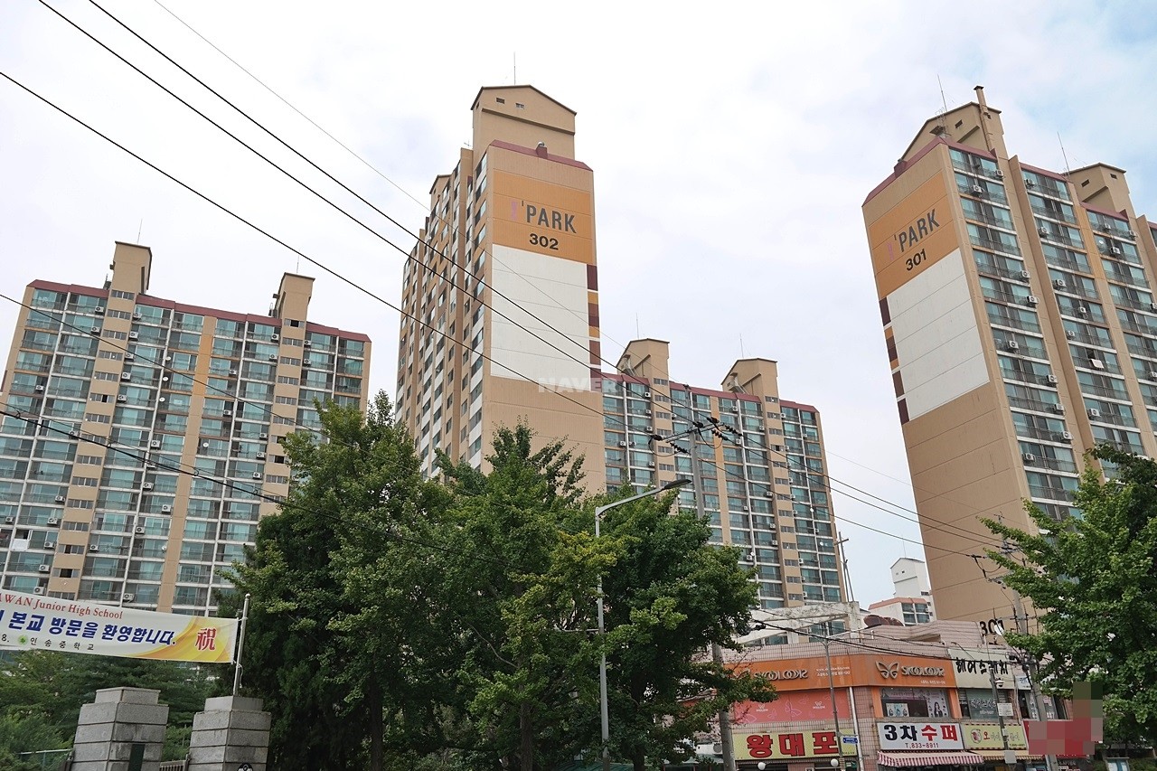 Building entrance with signage