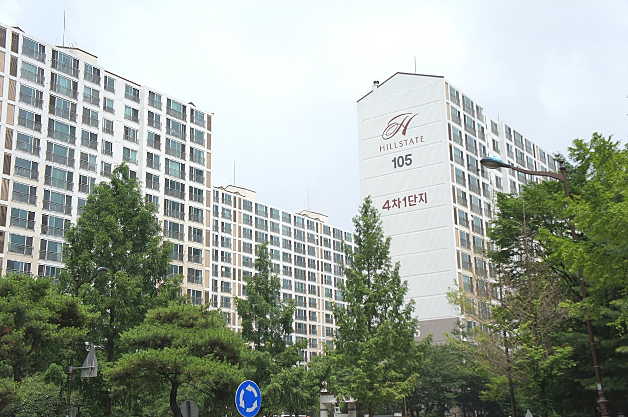 Building entrance with signage