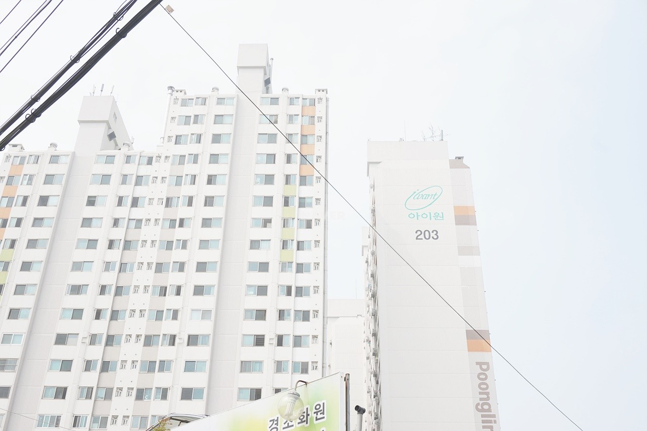 Building entrance with signage