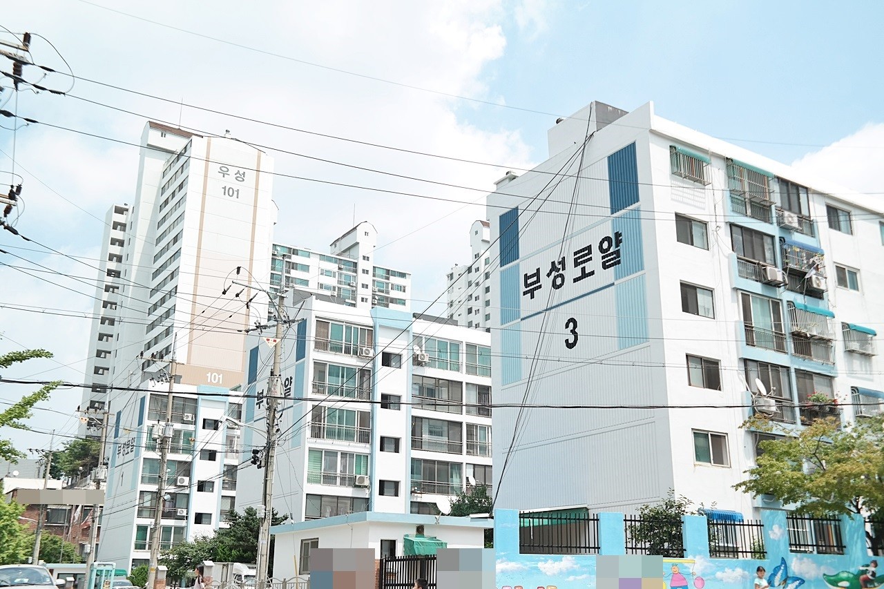 Building entrance with signage