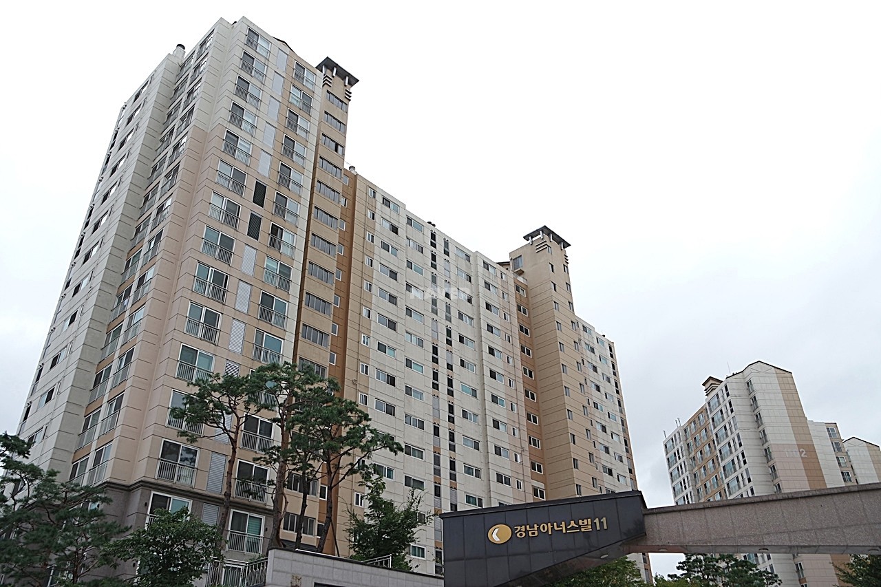 Building entrance with signage