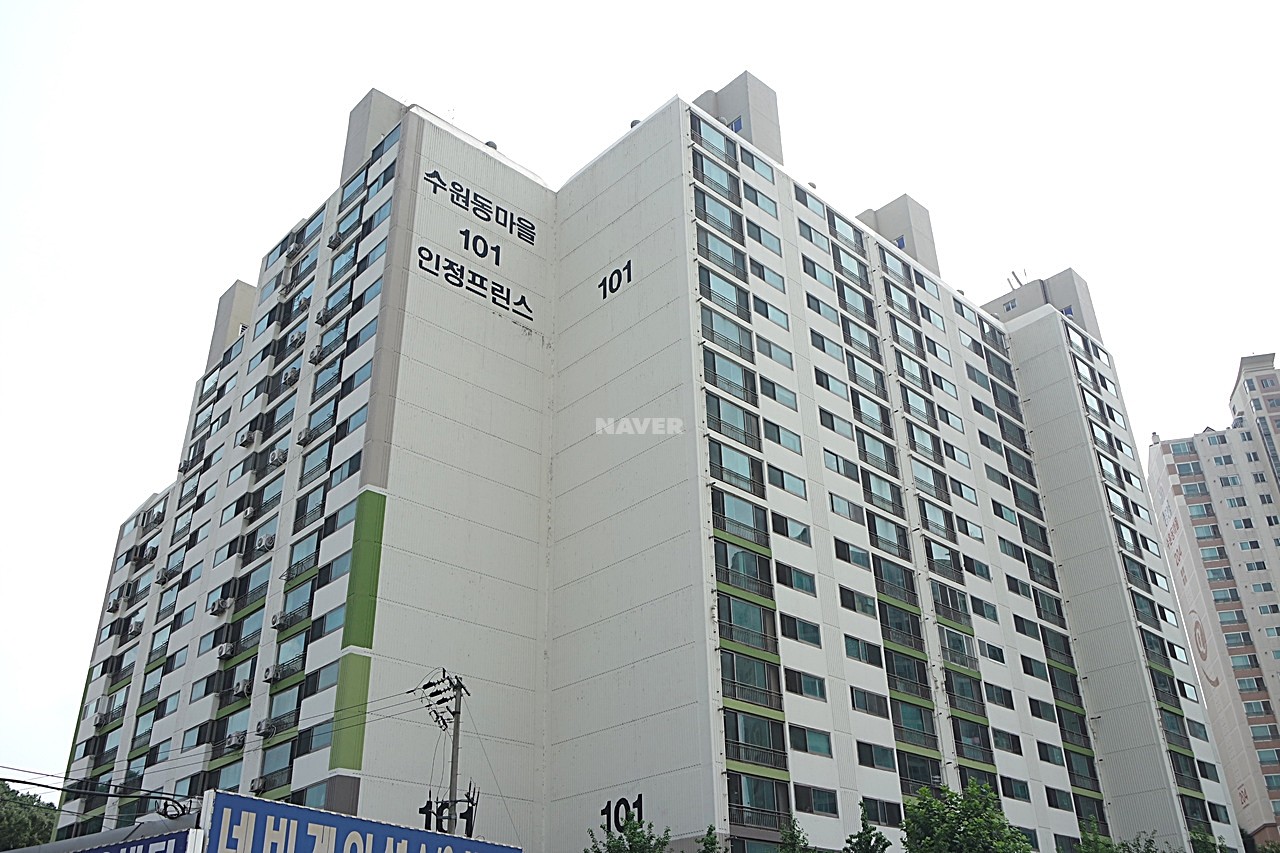 Building entrance with signage