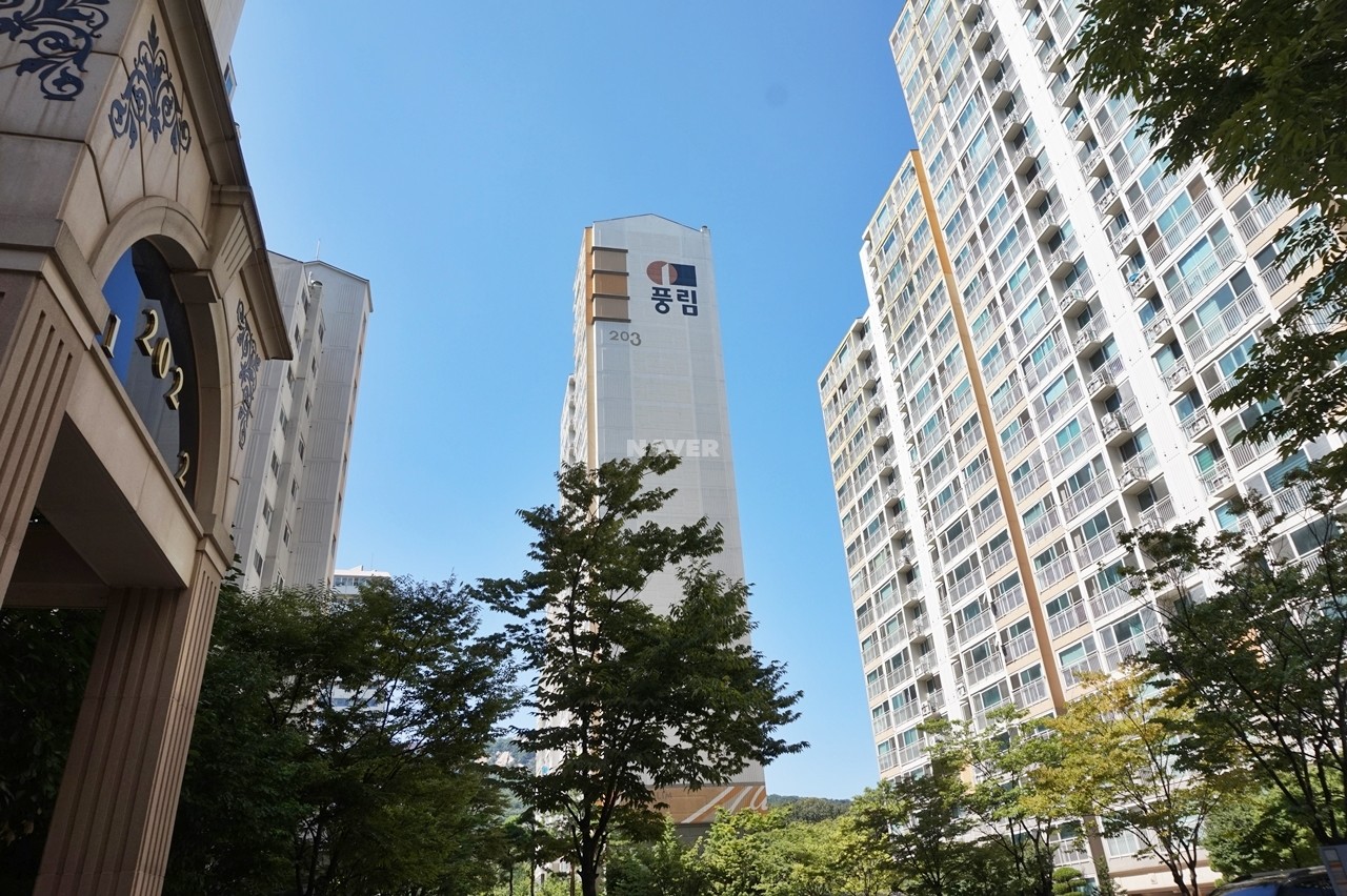Building entrance with signage