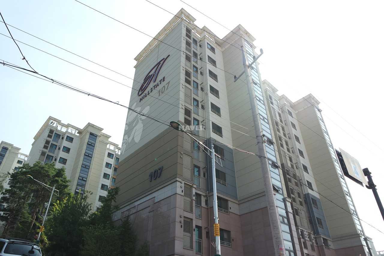 Building entrance with signage