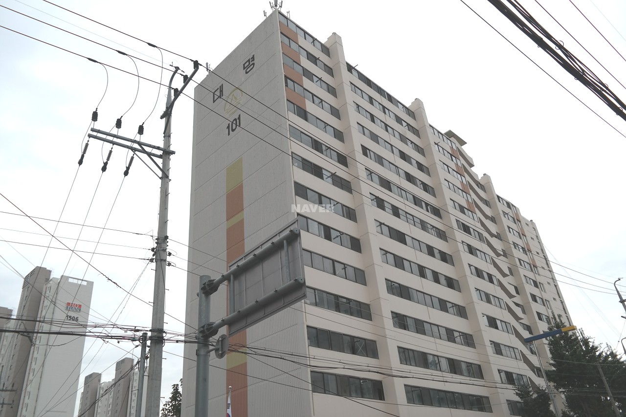 Building entrance with signage
