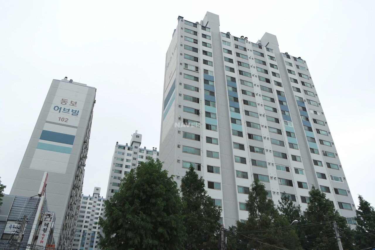 Building entrance with signage