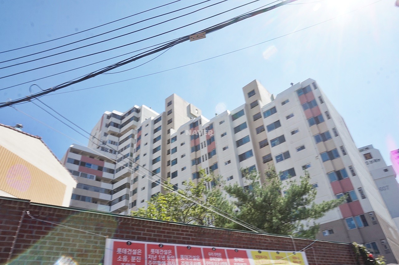 Building entrance with signage