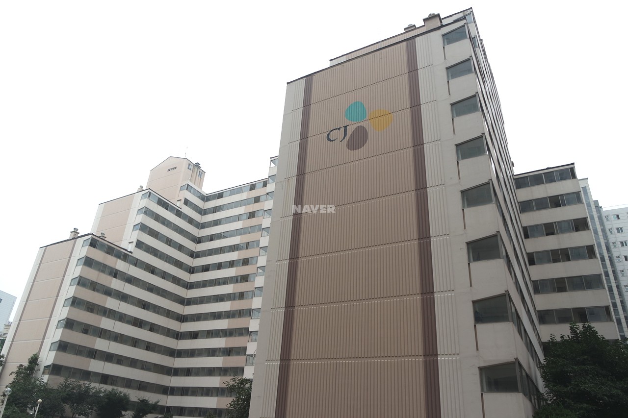 Building entrance with signage