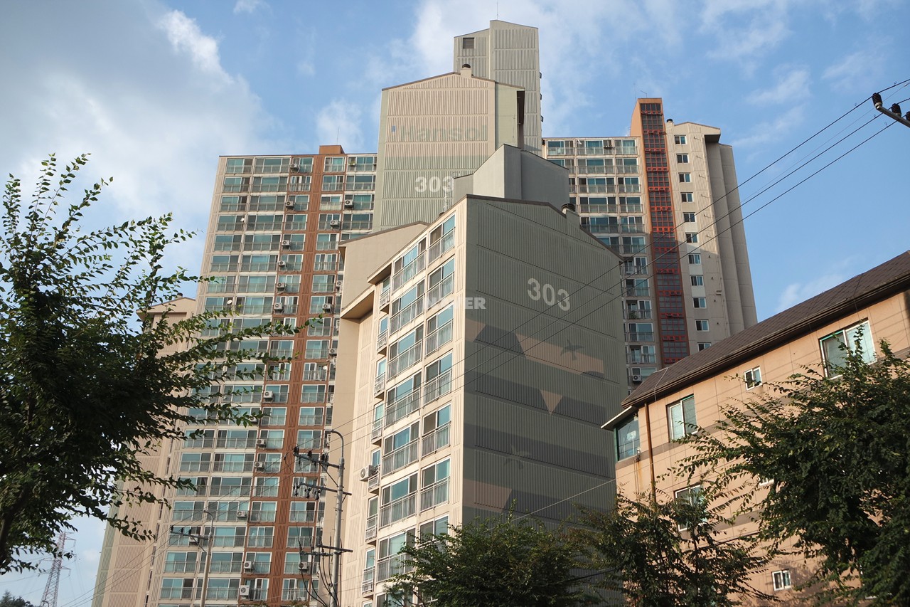 Building entrance with signage