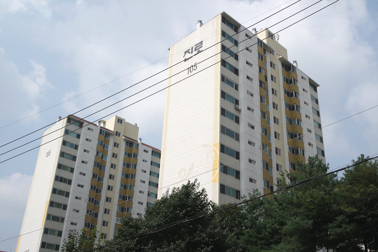 Building entrance with signage