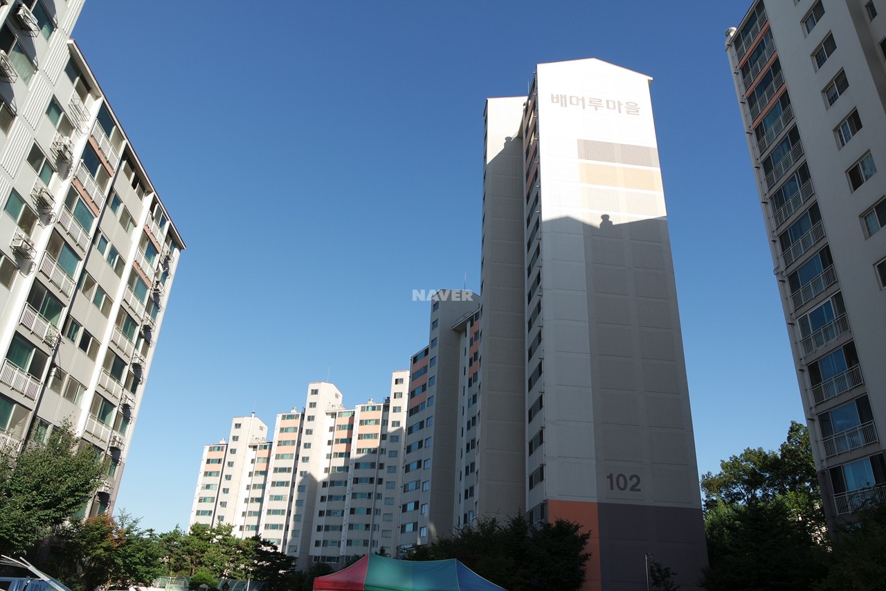 Building entrance with signage