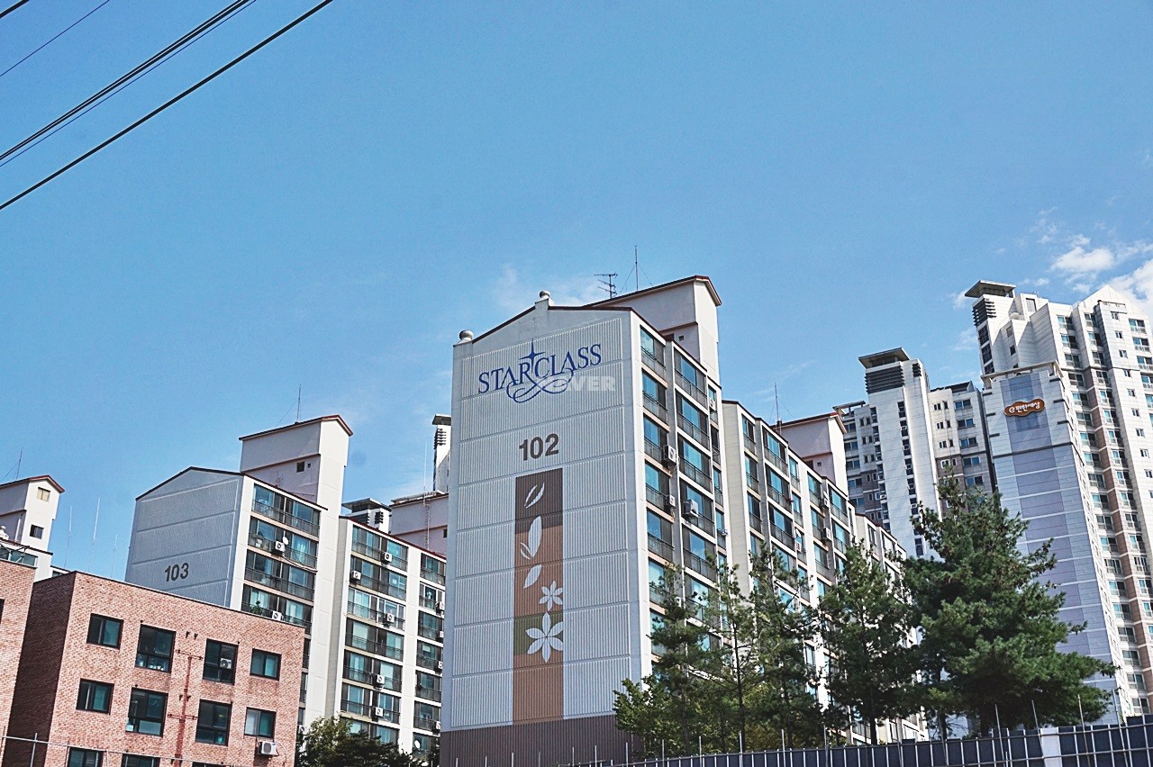 Building entrance with signage
