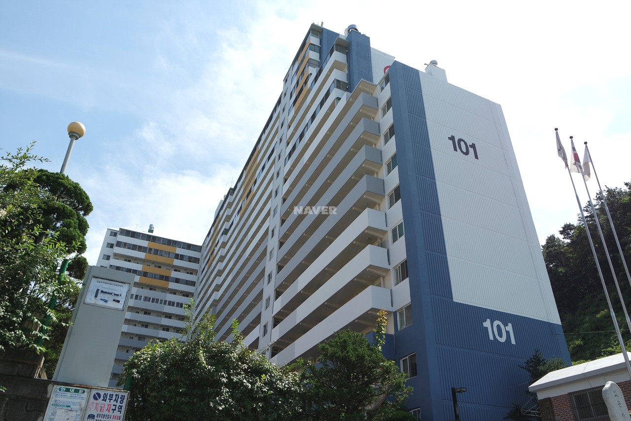 Building entrance with signage