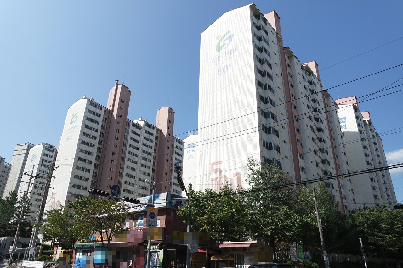 Building entrance with signage