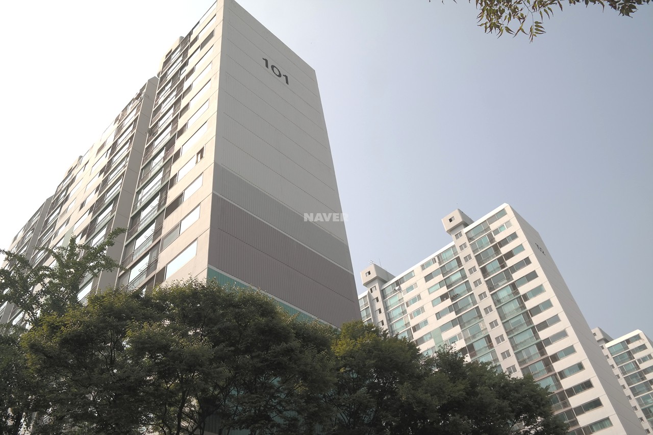 Building entrance with signage