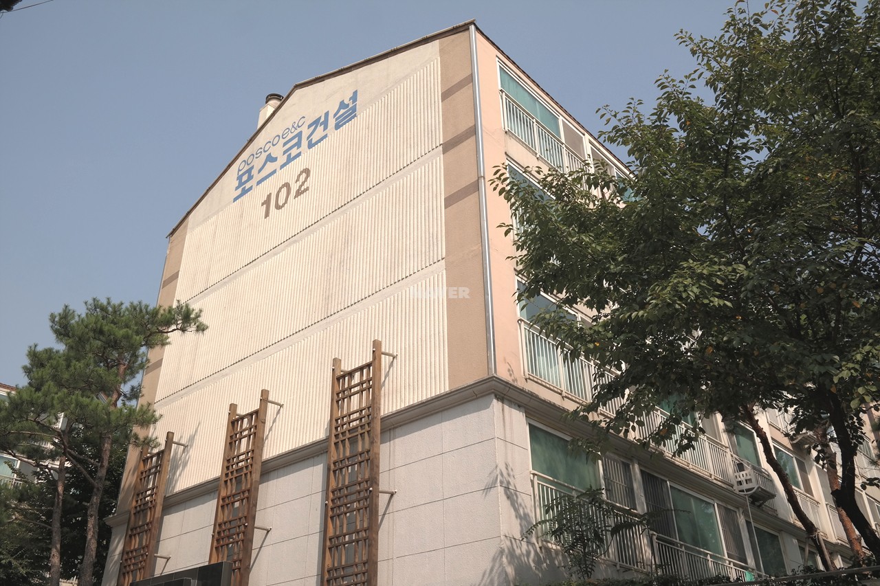 Building entrance with signage