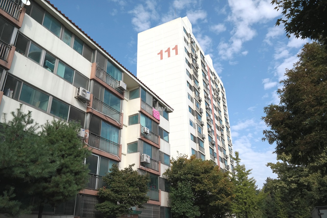 Building entrance with signage