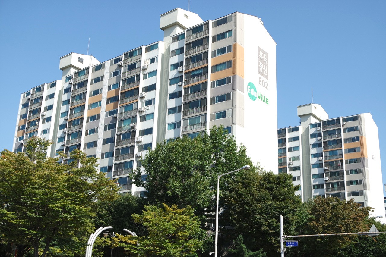 Building entrance with signage