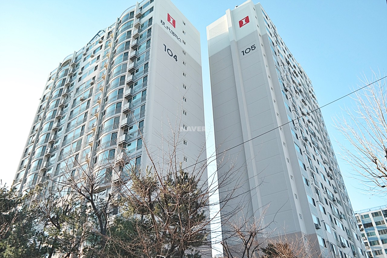 Building entrance with signage