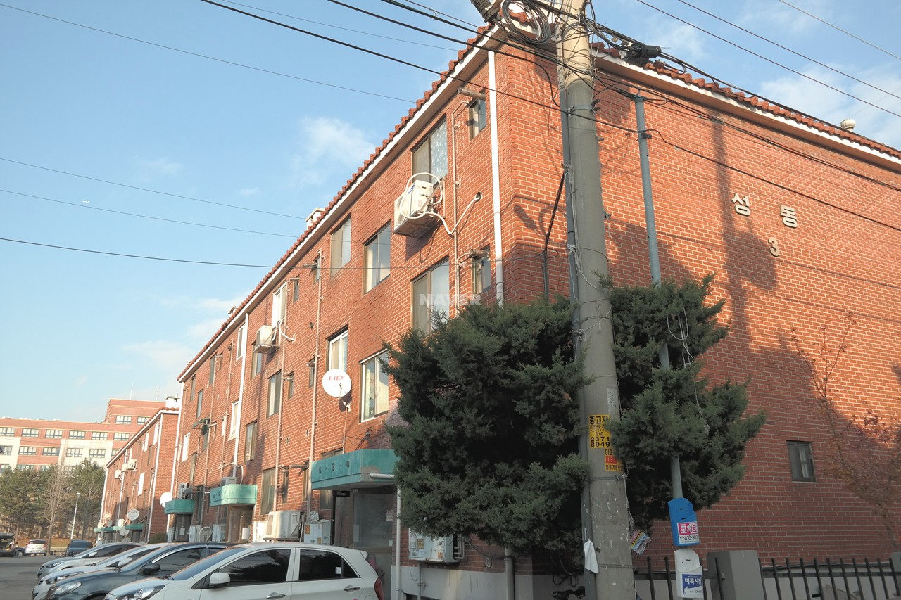 Building entrance with signage