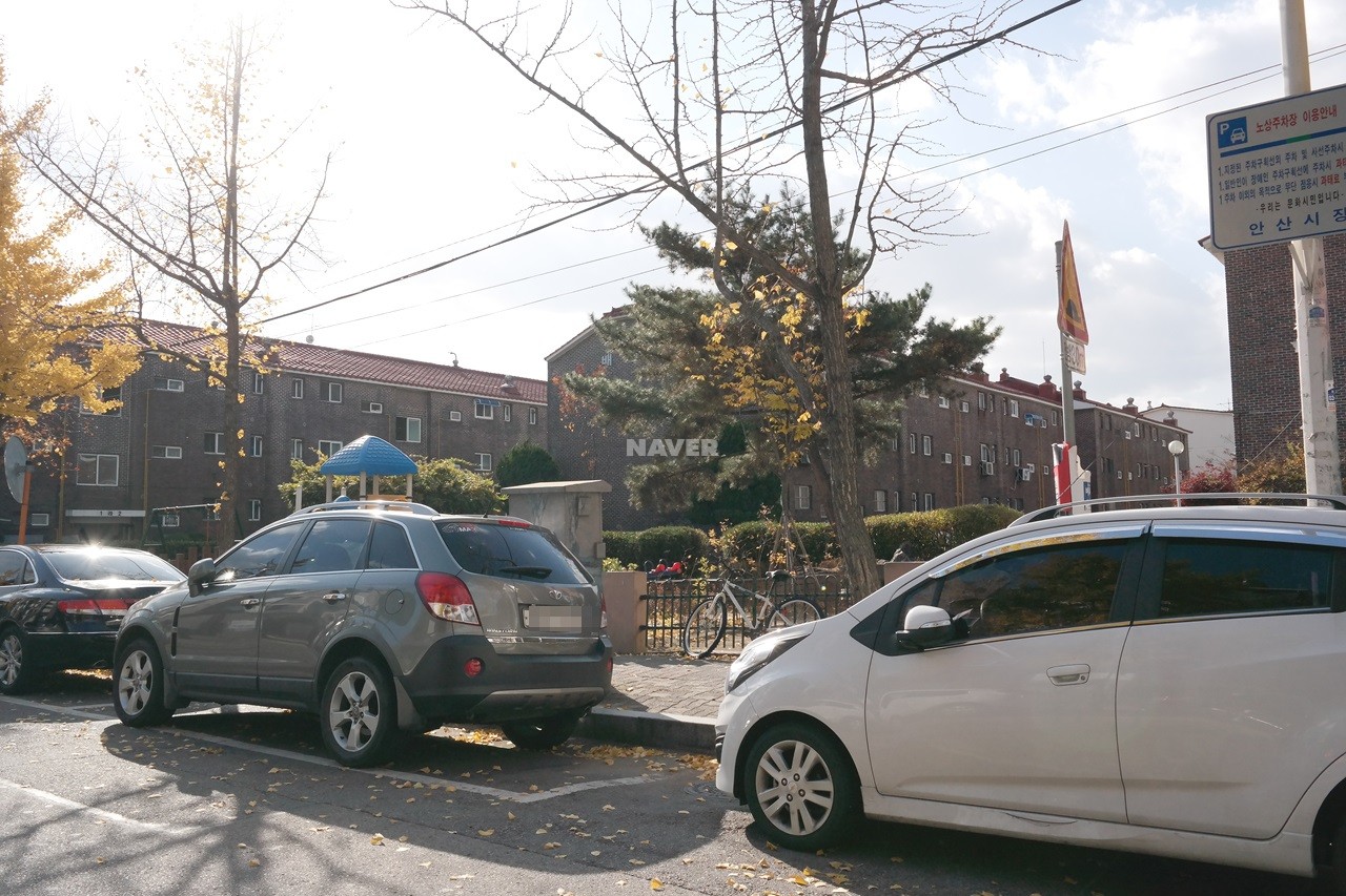 Building entrance with signage