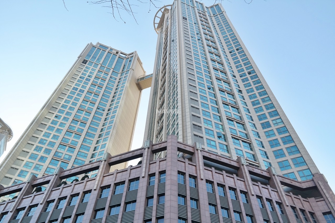 Building entrance with signage