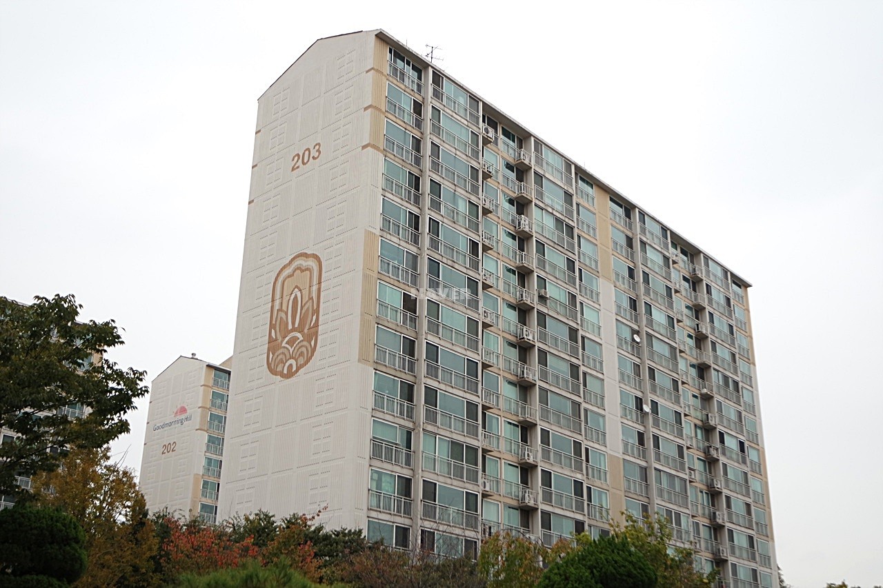 Building entrance with signage