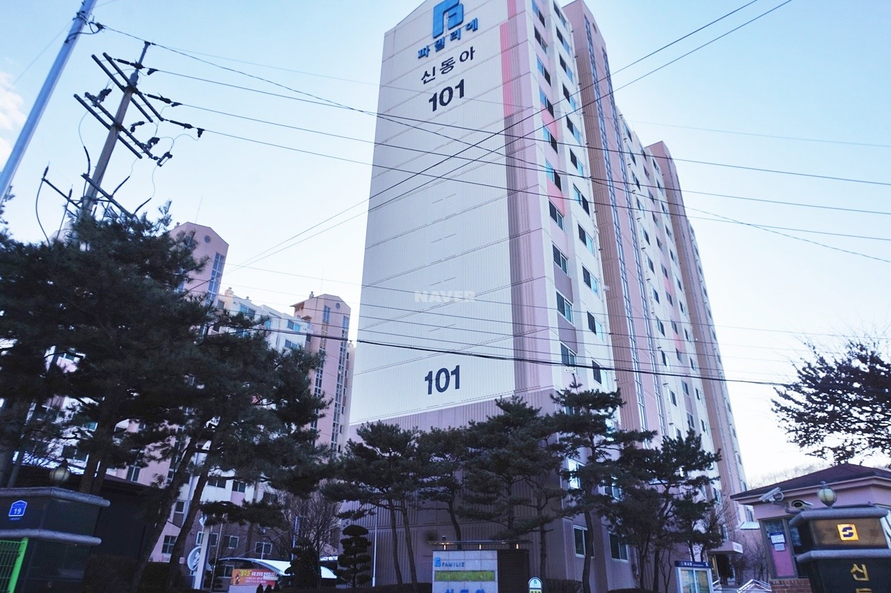 Building entrance with signage