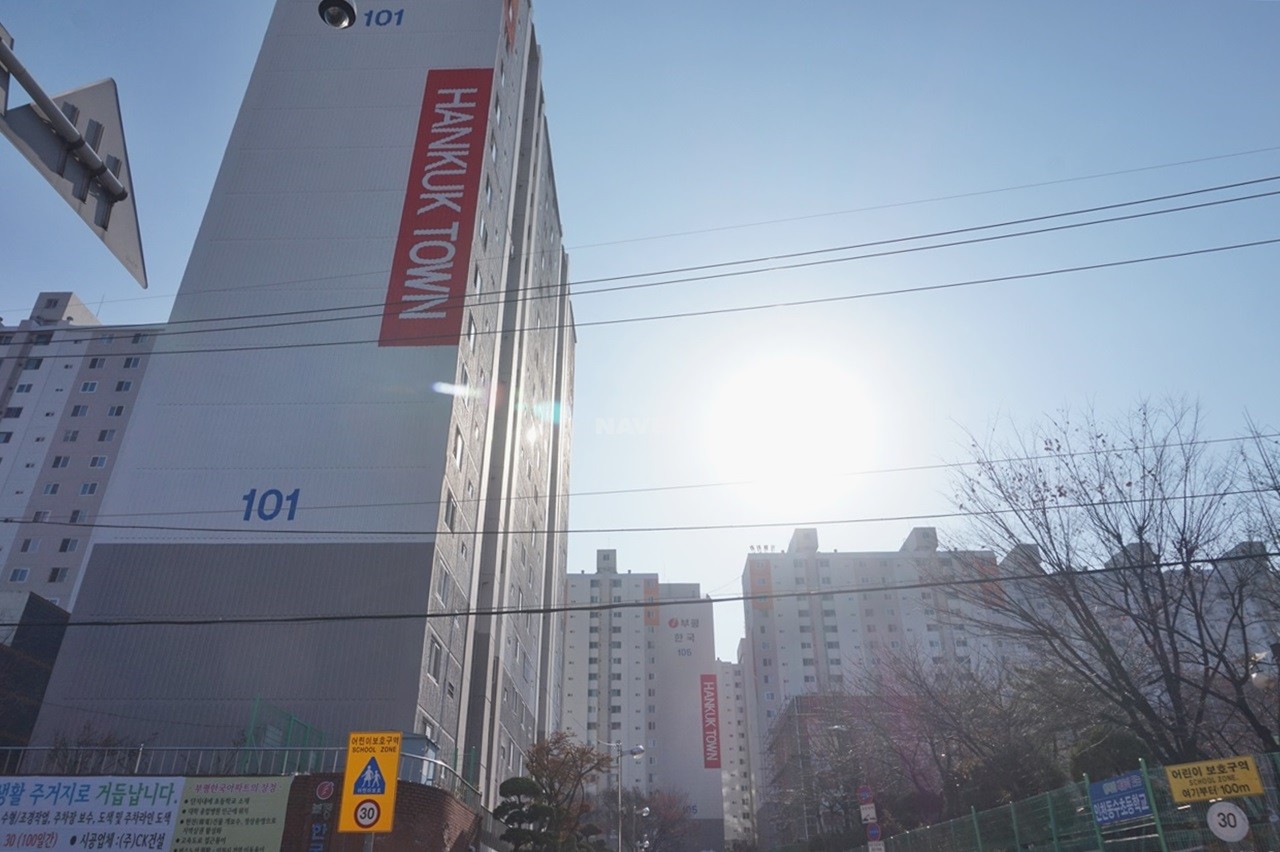 Building entrance with signage