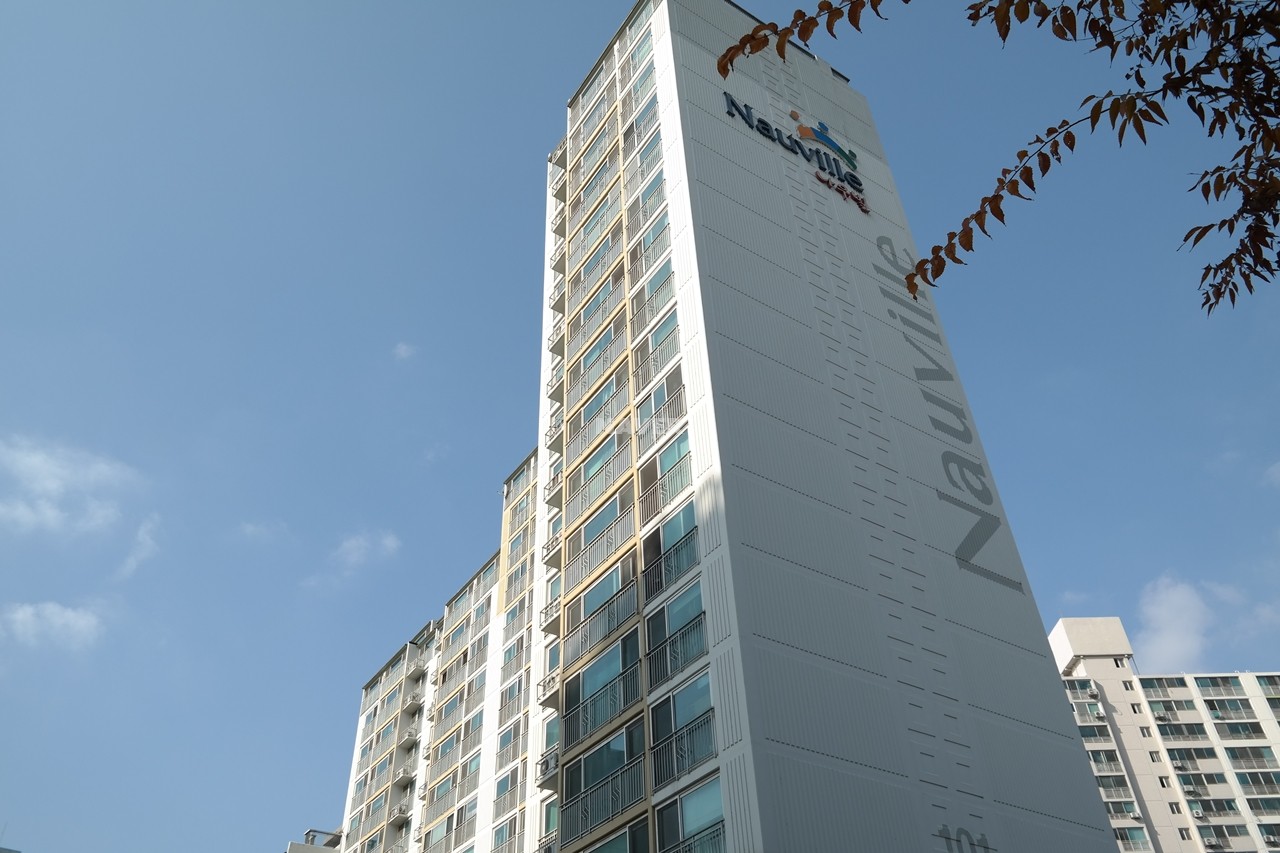 Building entrance with signage