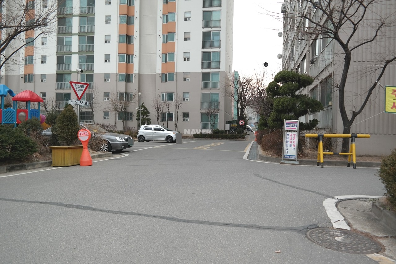 Building entrance with signage