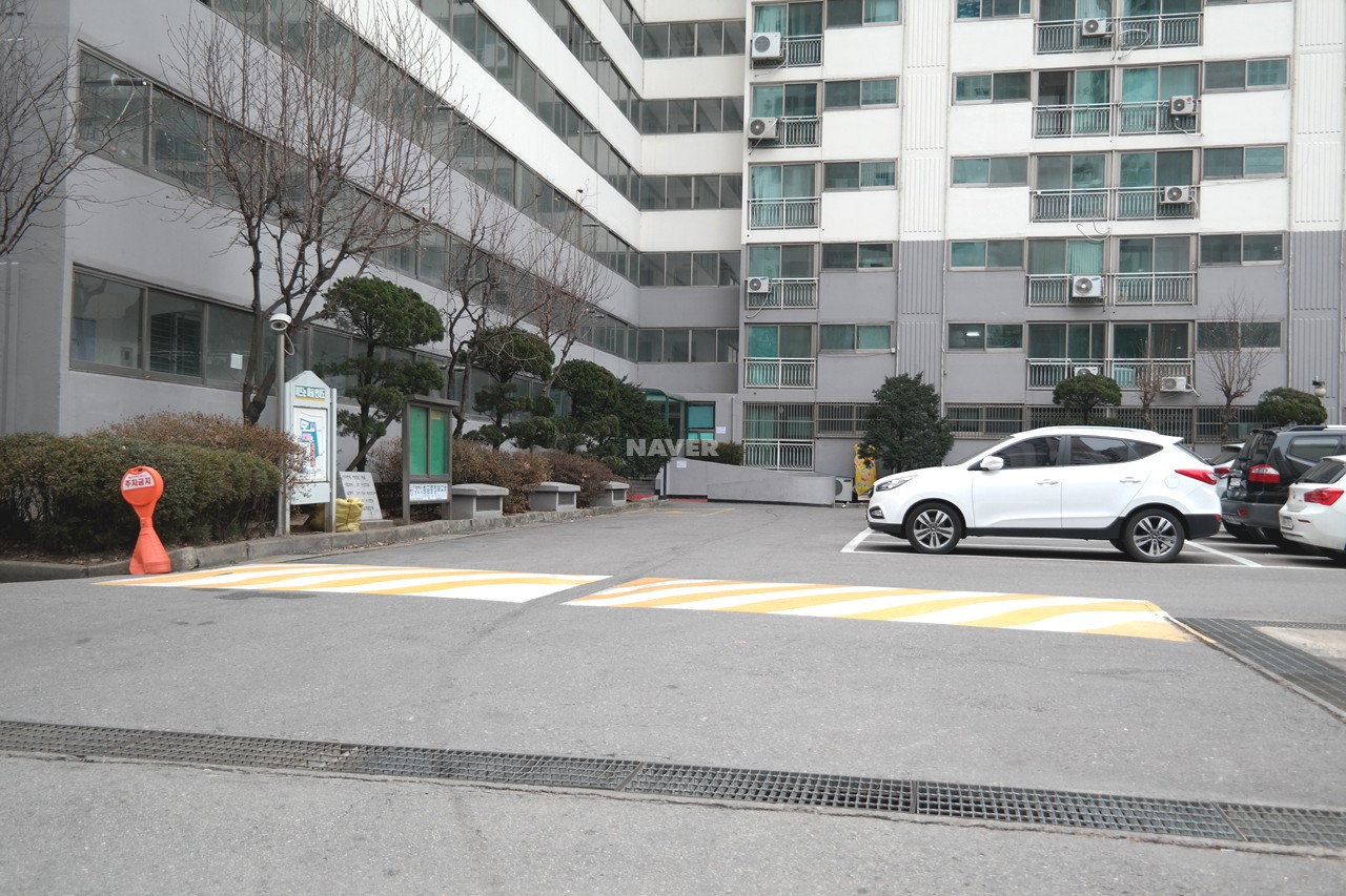 Building entrance with signage