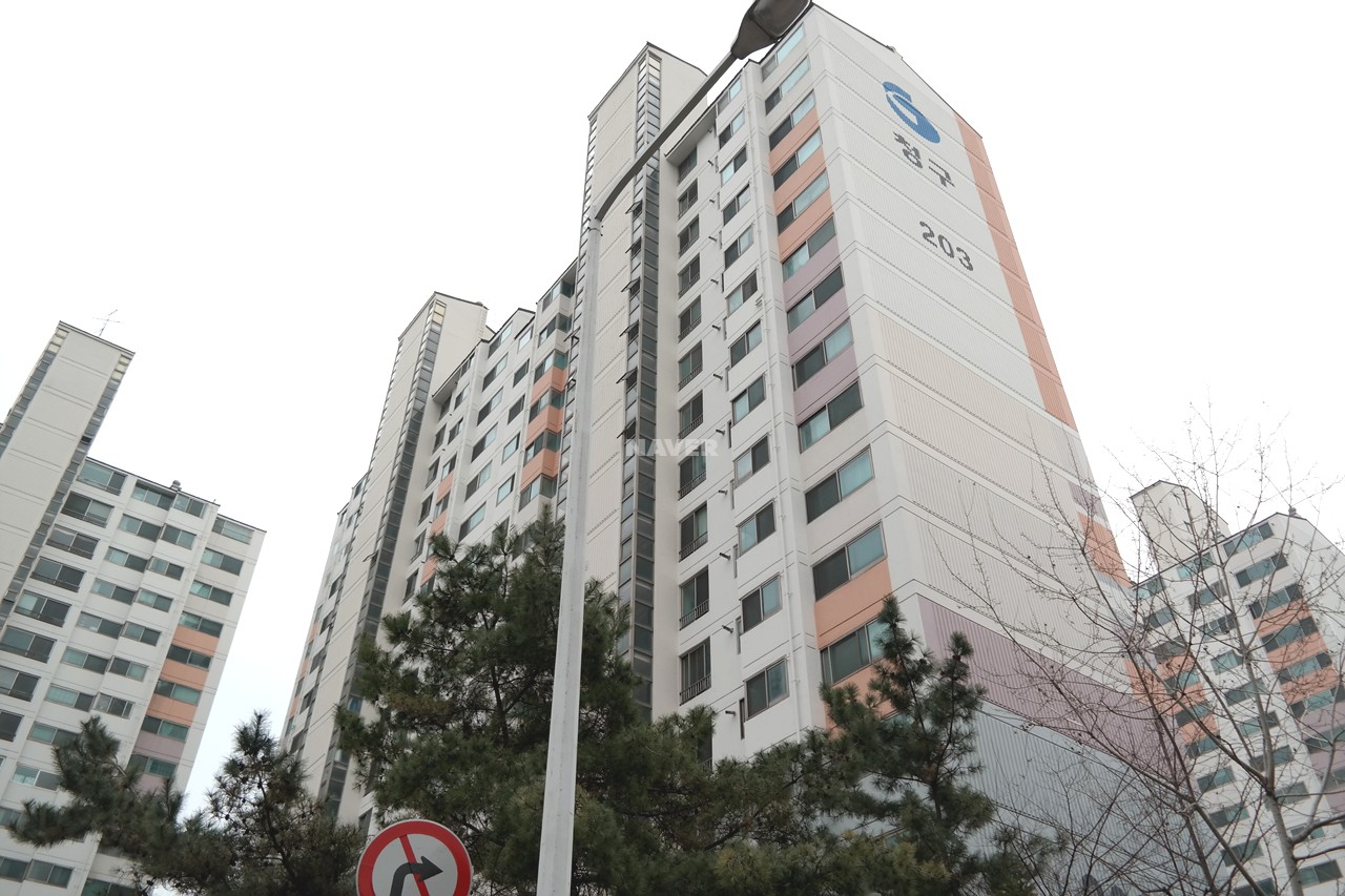 Building entrance with signage