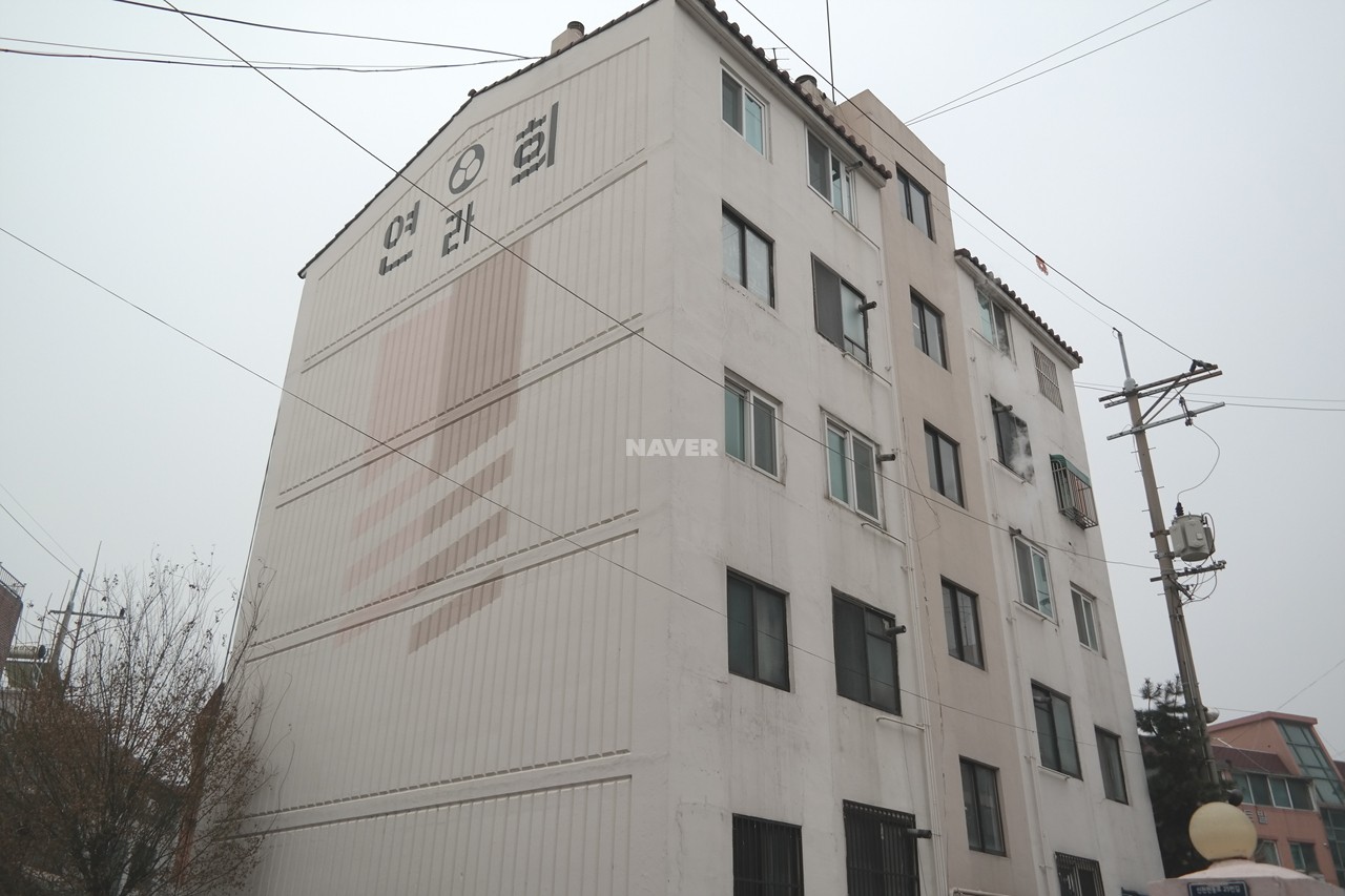 Building entrance with signage