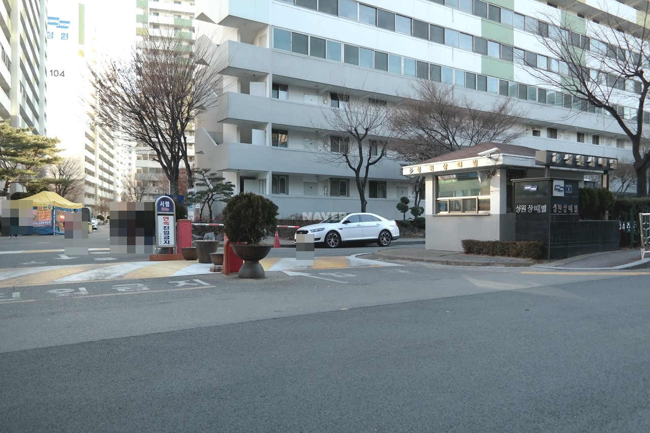 Building entrance with signage
