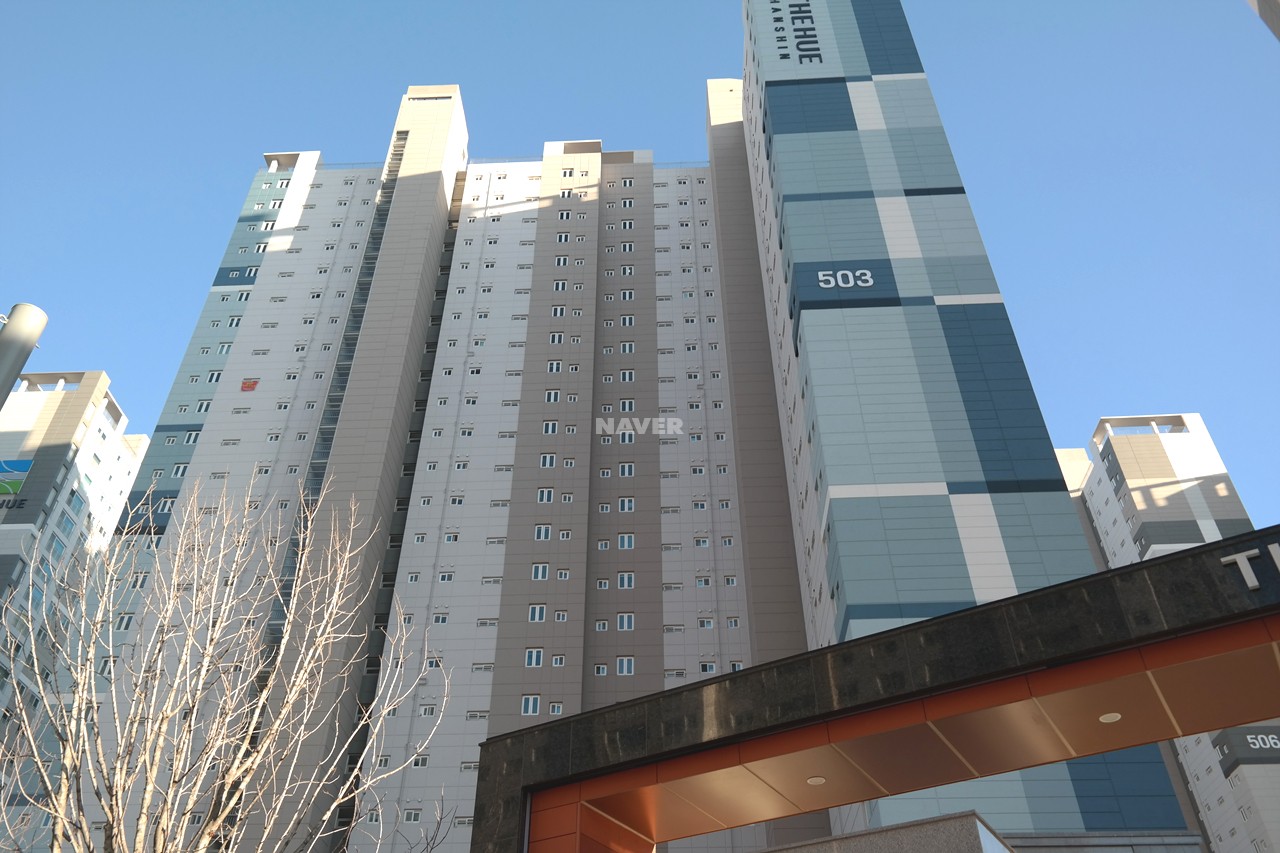 Building entrance with signage