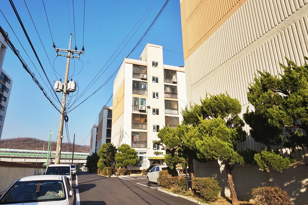 Building entrance with signage
