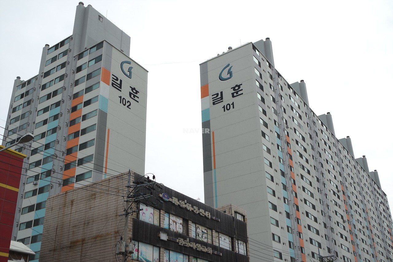 Building entrance with signage