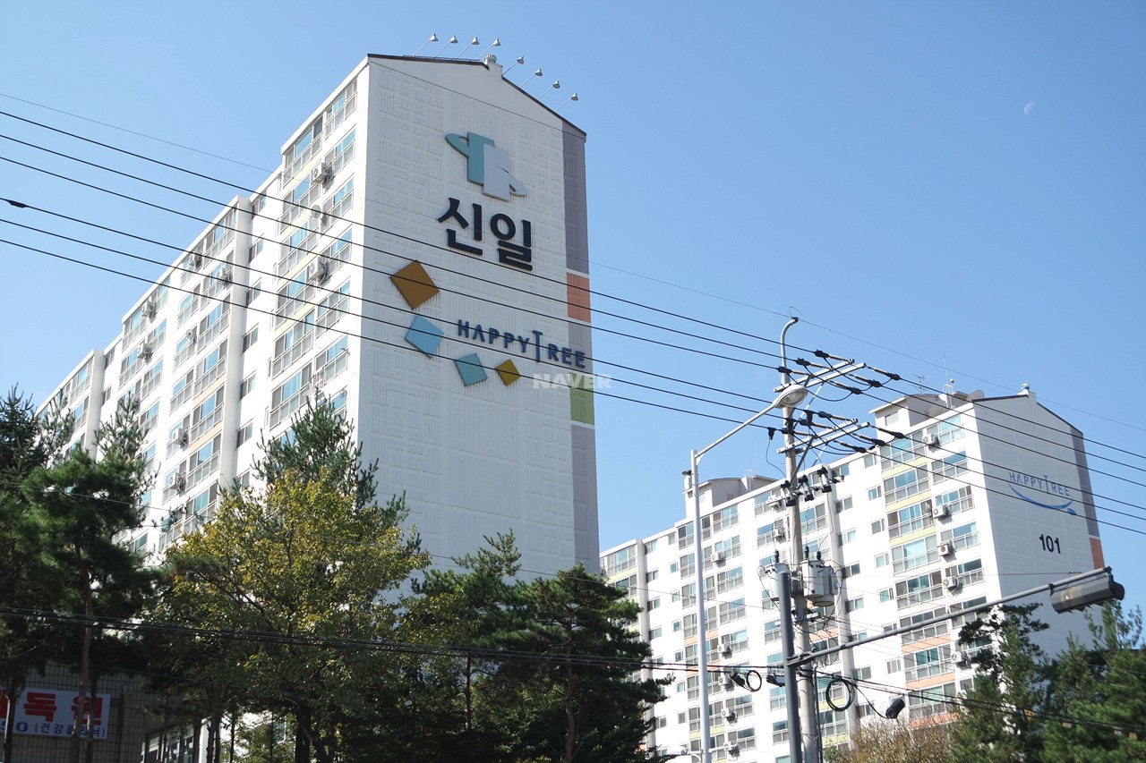 Building entrance with signage