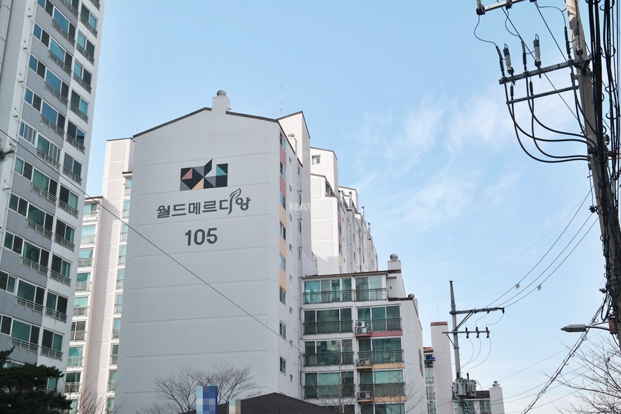 Building entrance with signage