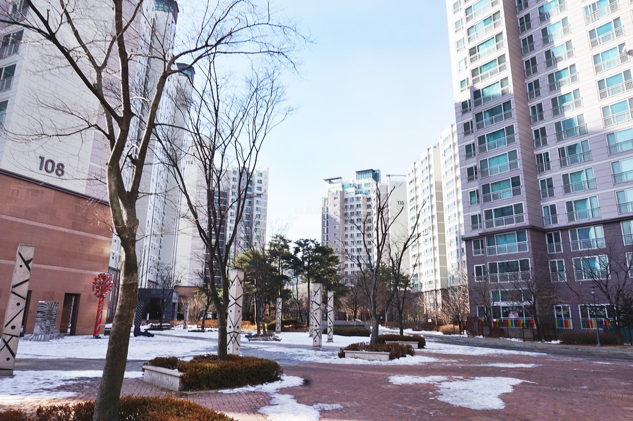Building entrance with signage